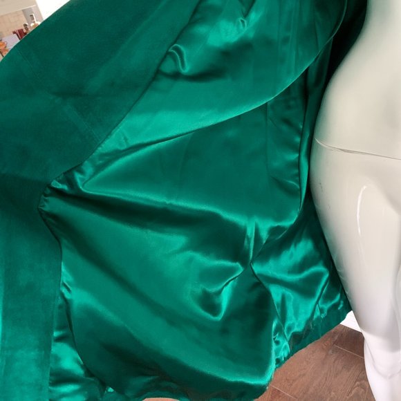 L tannery west emerald green jacket/coat suede - Picture 4 of 6